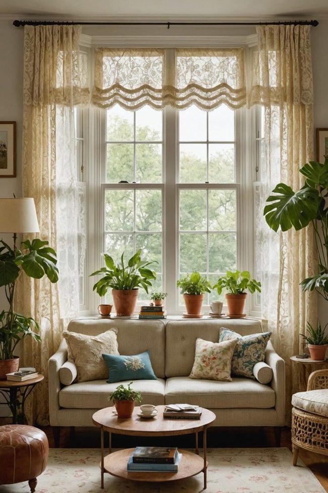 Delicate Lace Curtains Soft Light Filter