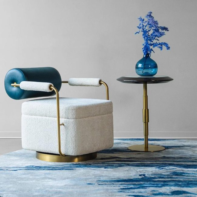 Geometric Brass Statement Chair