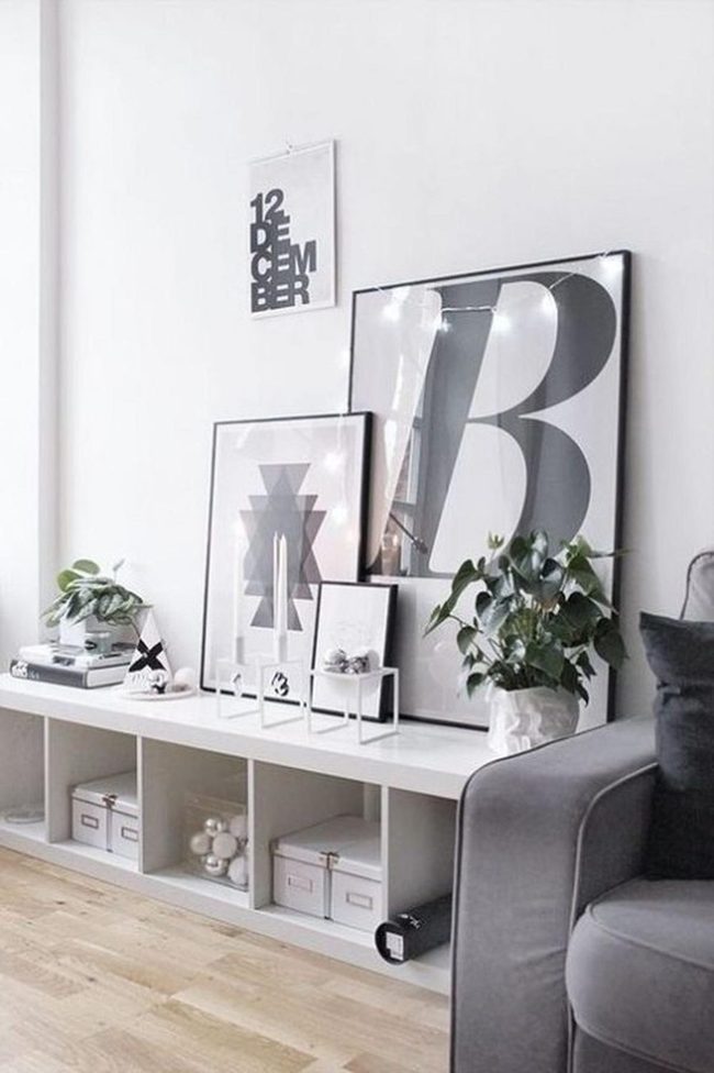 Black And White Prints Green Plants