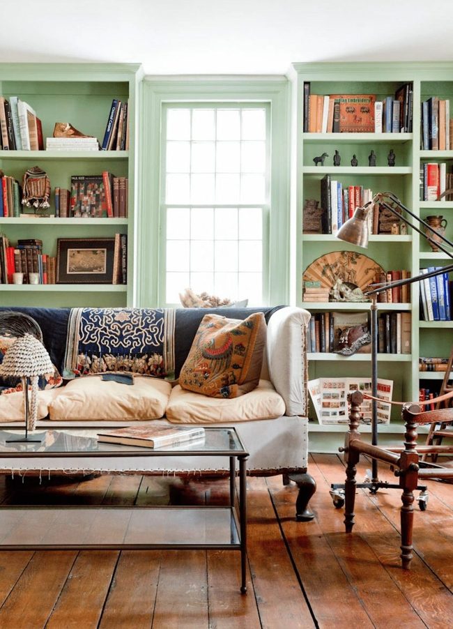 Soft Green Shelves Transform Neutral Spaces