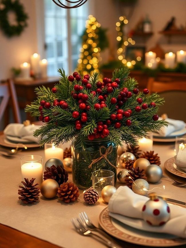 Handmade Centerpiece with Cranberries