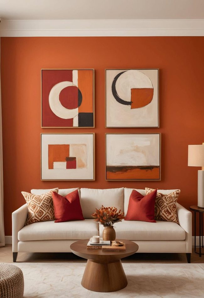 Burnt Orange Mid-Century Statement Chairs