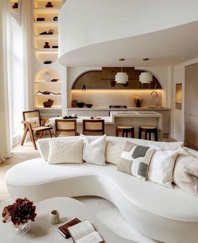 Cream And Curves Modern Living