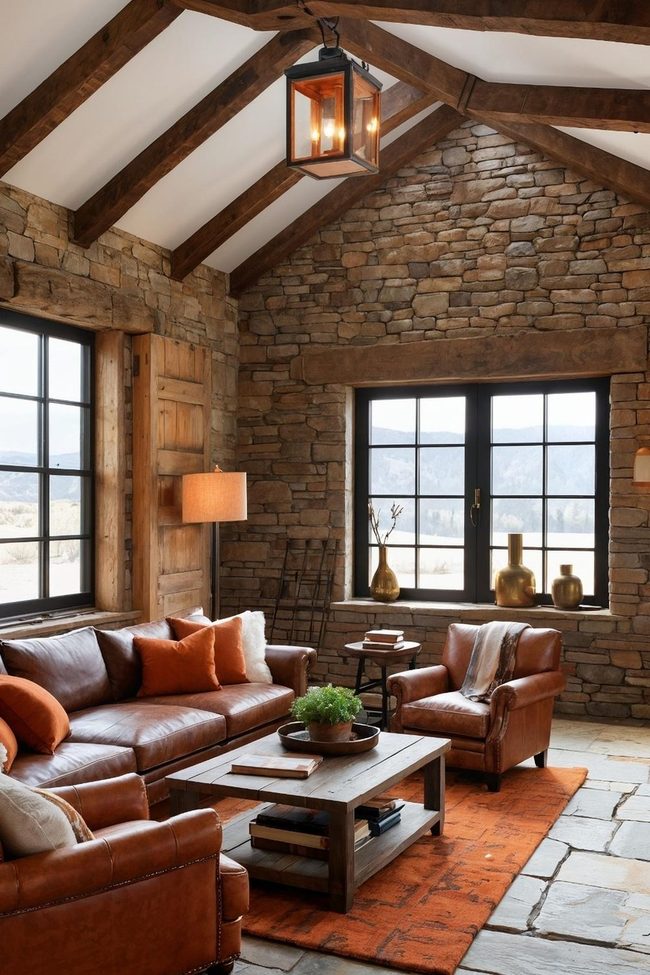Burnt Orange With Reclaimed Timber Warmth