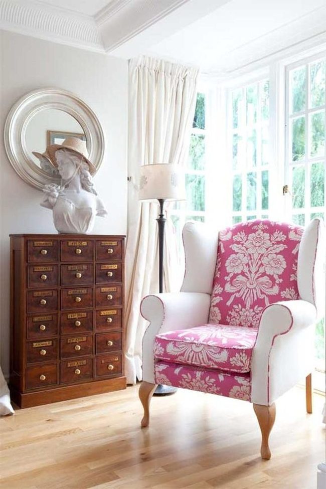 Pink Floral Chair, Sunlit Room