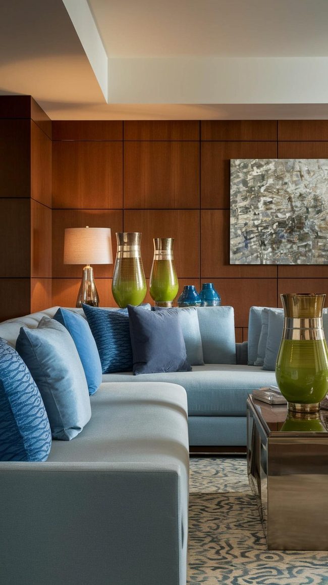 Blue And Green Layered Accents