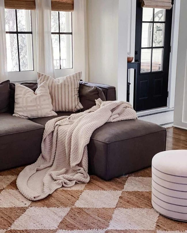 Grey Couch, Beige Comfort Layers