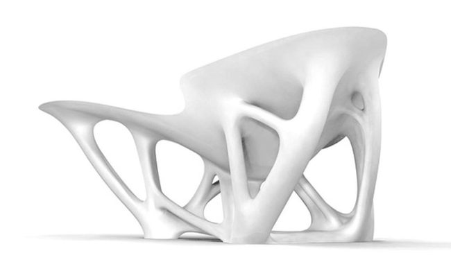 Sculptural White Chair With Glossy Curves