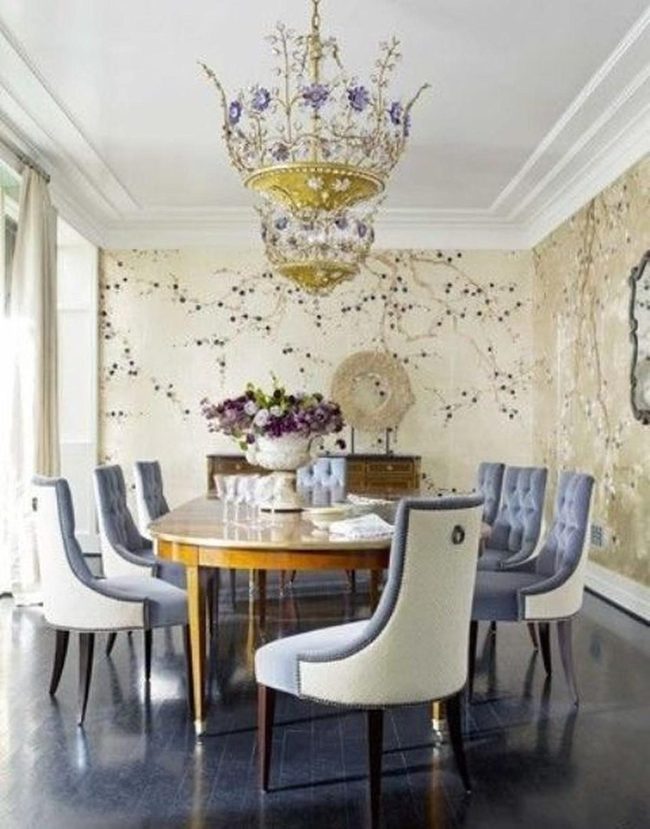 Purple And Gold Chandelier Statement Piece
