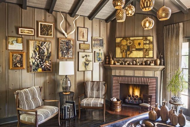 Tan Wood Panels And Shadows
