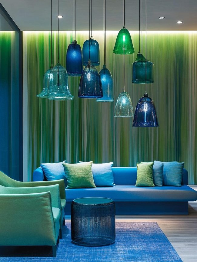Blue and Green Lighting Layers