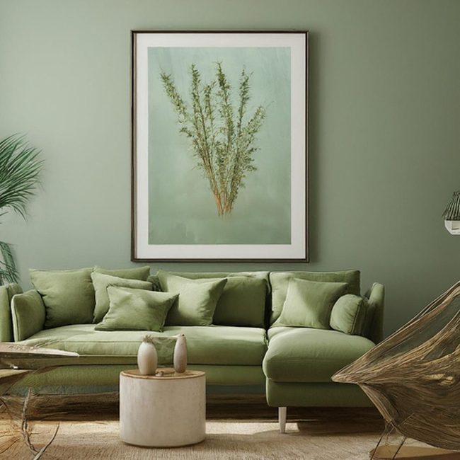 Sage Green And White Living Room Elegance