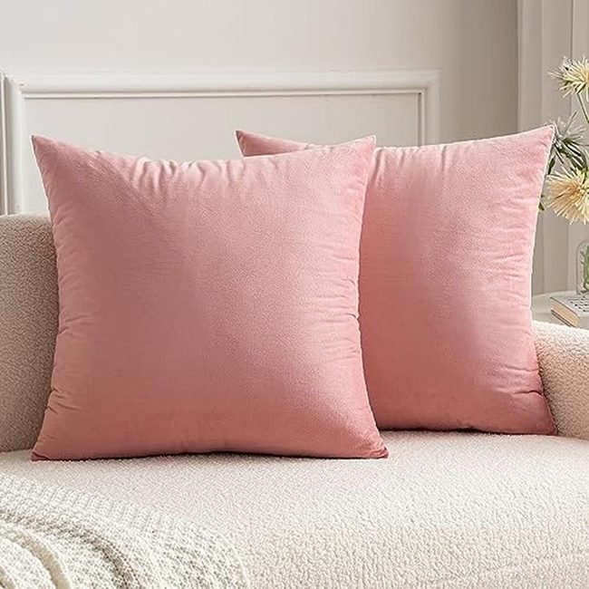 Pink Velvet Throw Pillows With Abstract Accents