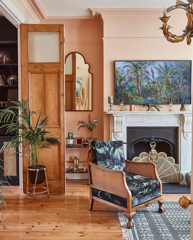 Tropical Landscape Above The Fireplace