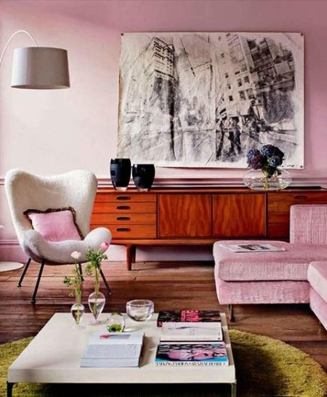 Pink Walls Meet Modern Art