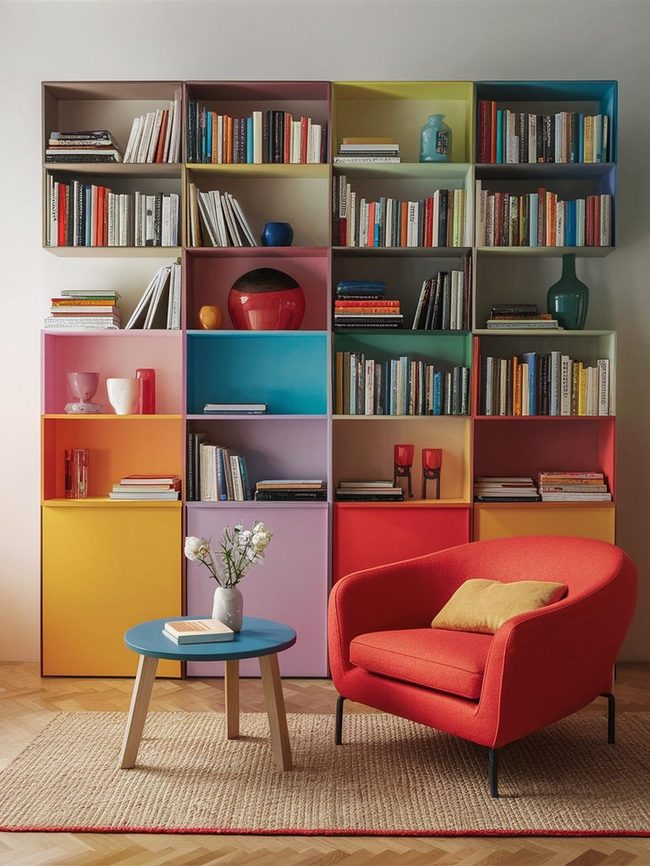 Rainbow Shelves Organized Simply
