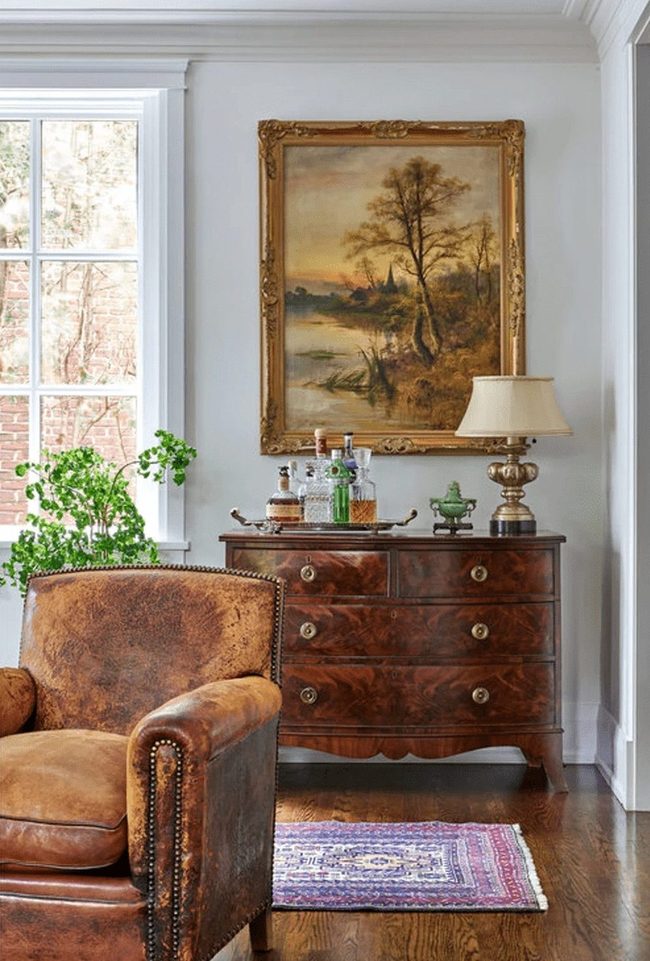 Aged Leather And Worn Wood