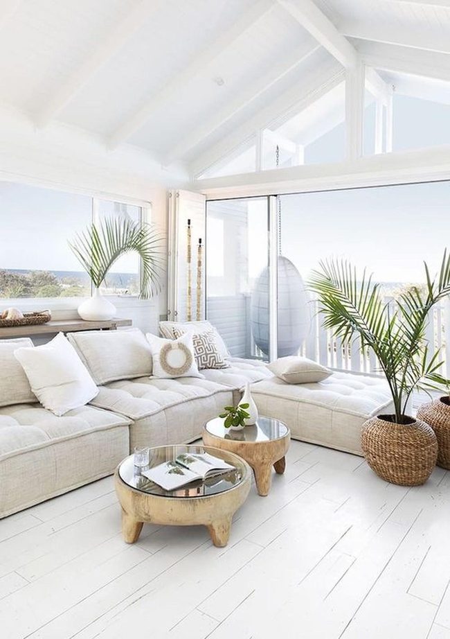 Sunlit Neutrals With Living Greenery