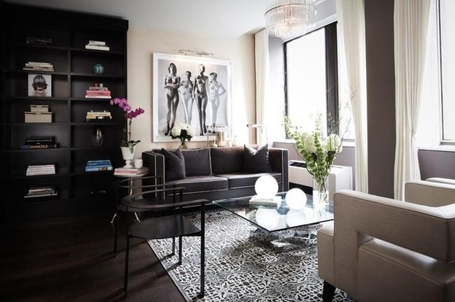 Dark Wood Floors, Light Walls, Books