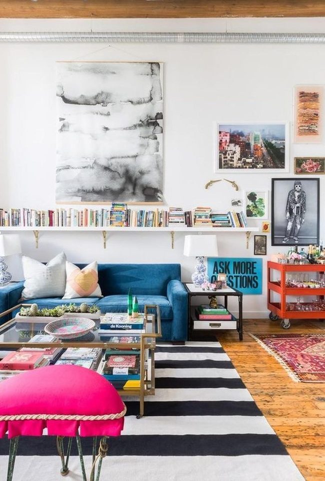 Pink And Blue Reading Room