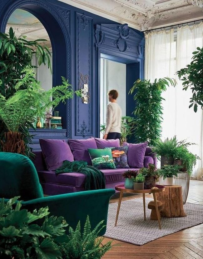 Purple Statement Seating Meets Natural Elements
