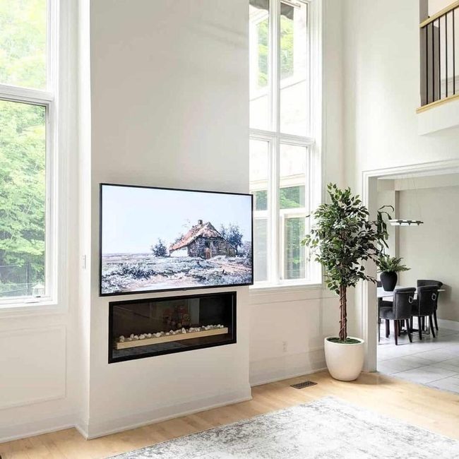 White Wainscoting Modern Living Space