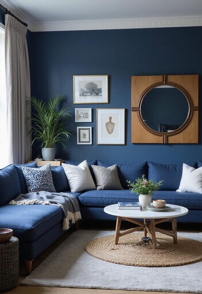 Navy Blue Accent Wall Transformation
