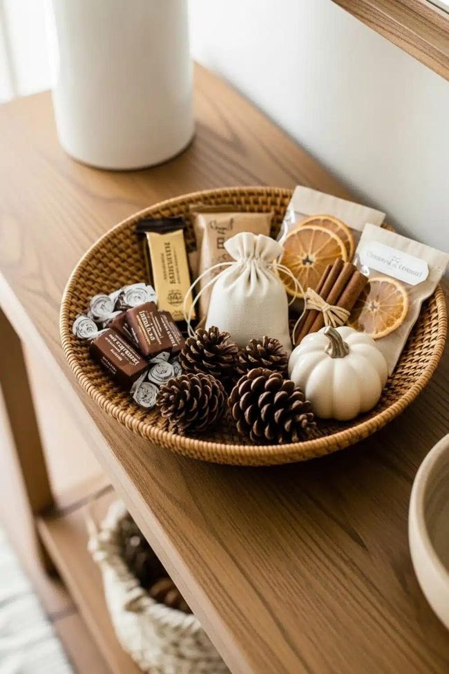 Autumn Treats Woven Basket Welcome