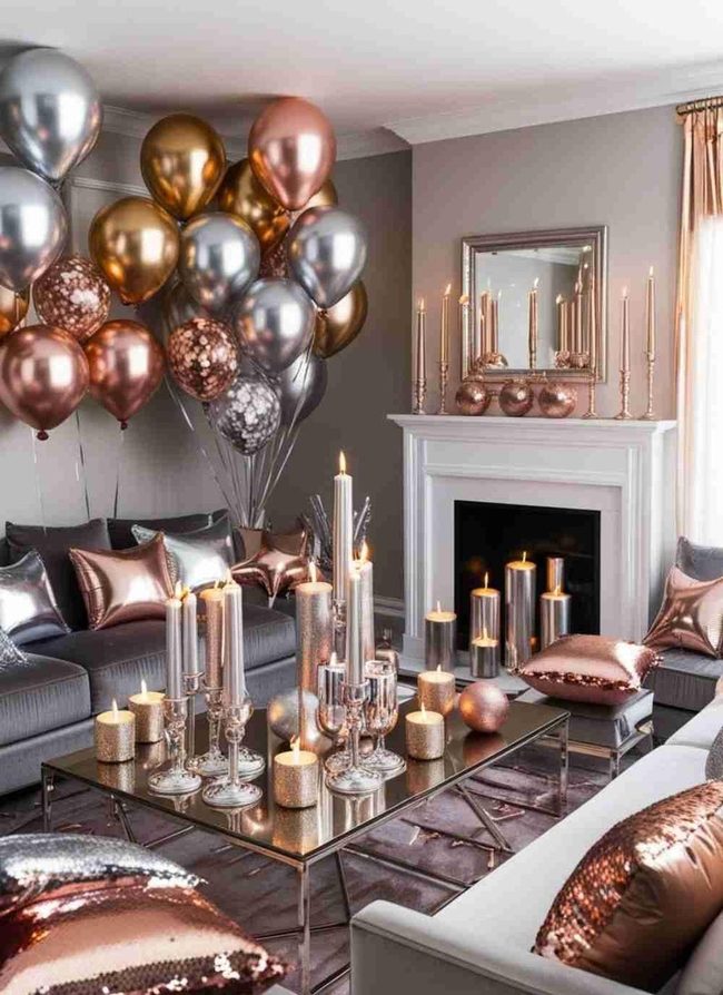 Gold And Silver Balloon Arch