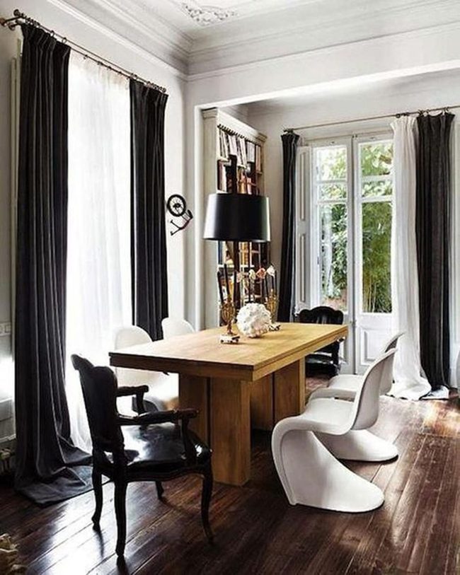 Dark Curtains Light Walls Contrast