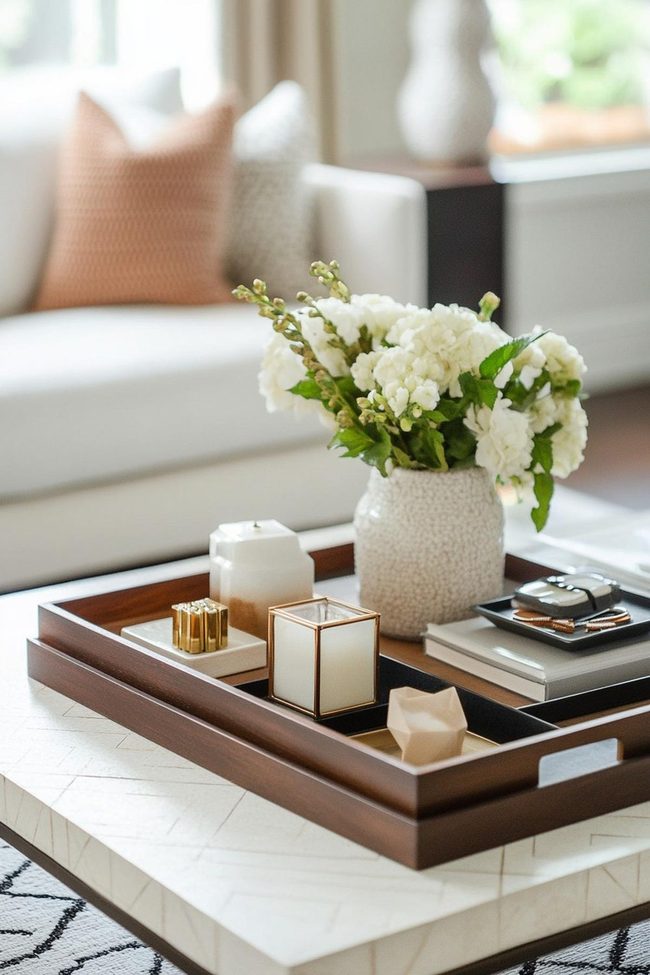 Metallic Trays Stack Square Elegance