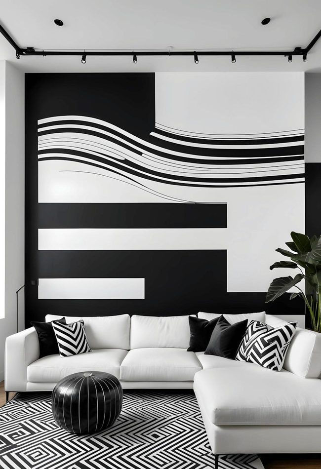 Black And White Statement Murals