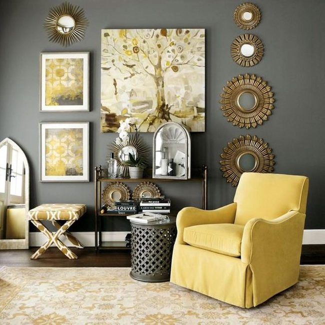 Yellow Chairs Against Neutral Gray