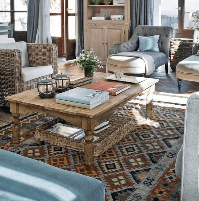 Wicker Chairs And Blue Gray Serenity