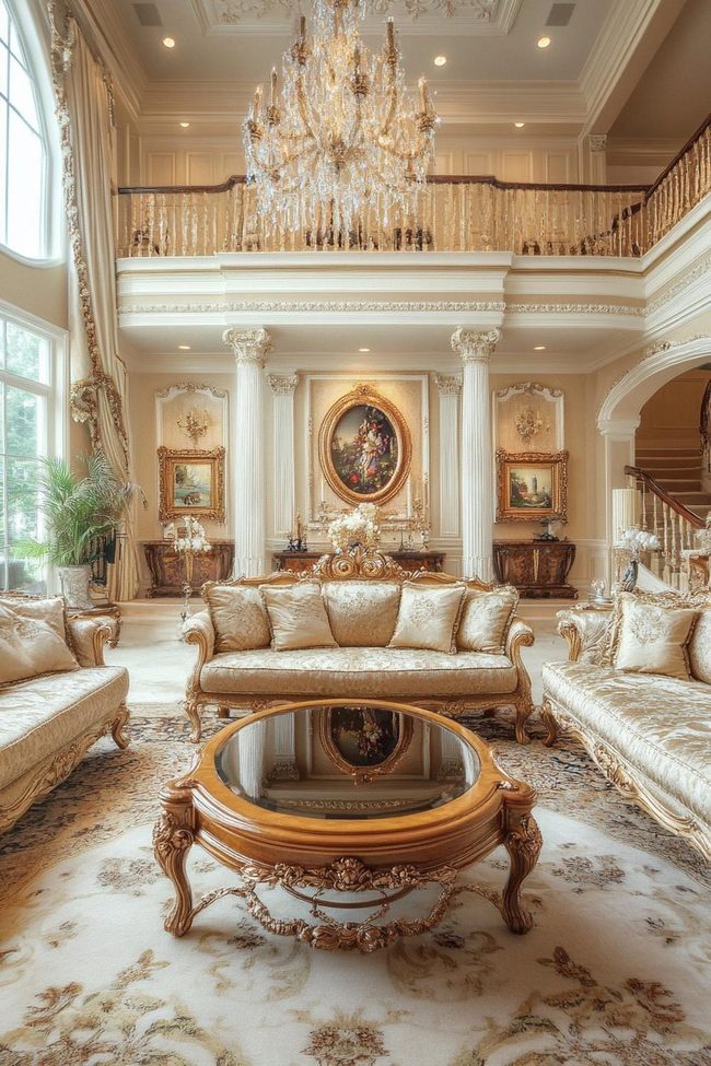Ivory And Gold Traditional Seating