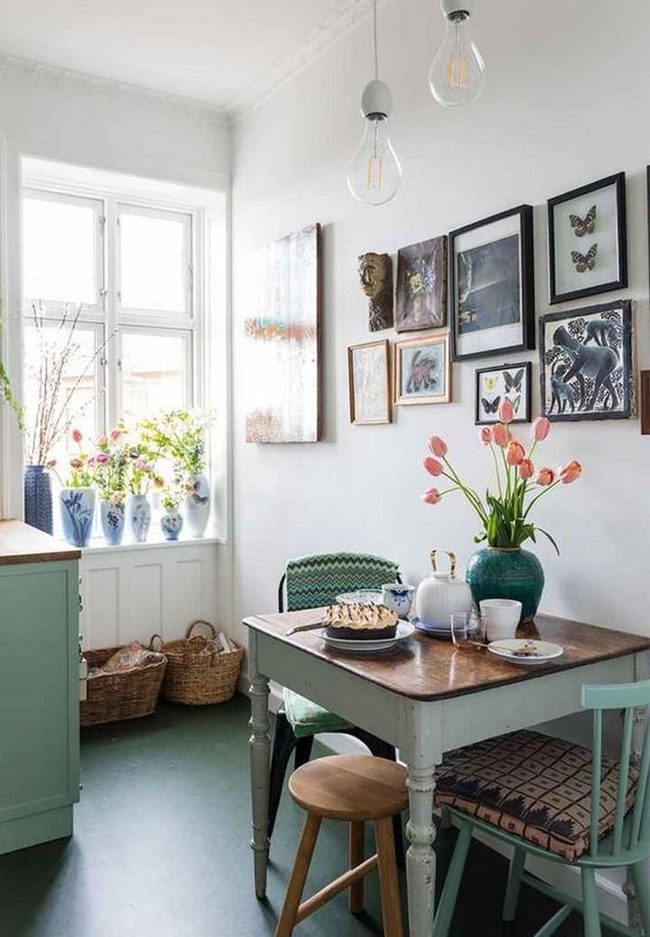 Pink Tulips Sunlit Dining Nook