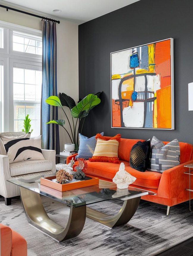 Luminous Accent Colors Sitting Area