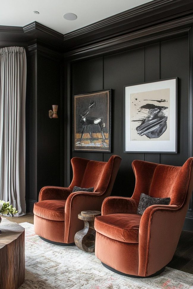 Chocolate Brown Velvet Seating Pairs