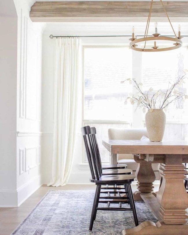 Light Wood And Black Farmhouse Dining
