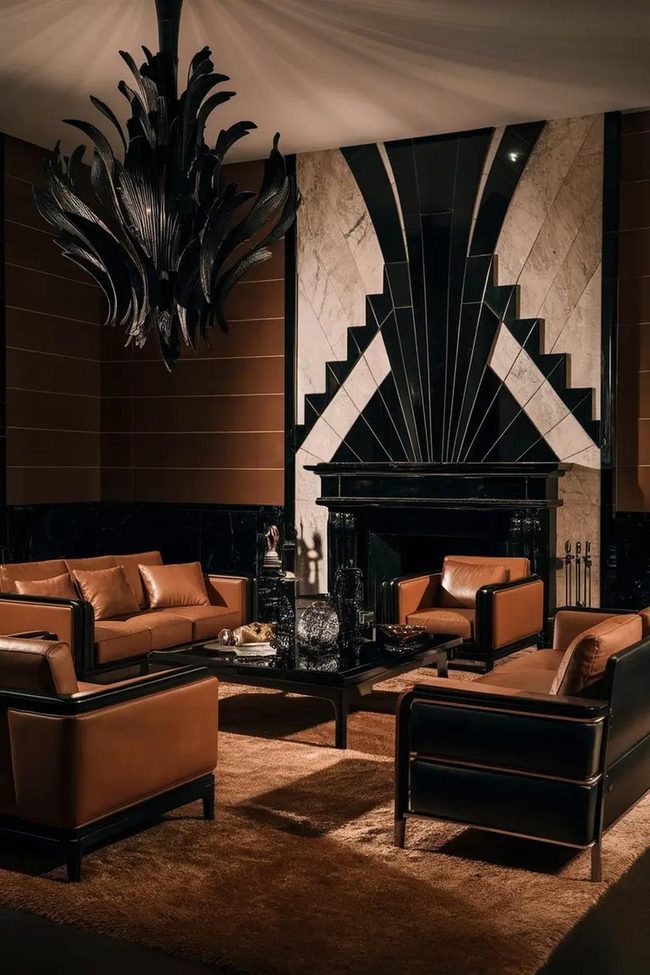 Black Lacquer Gold Geometry
