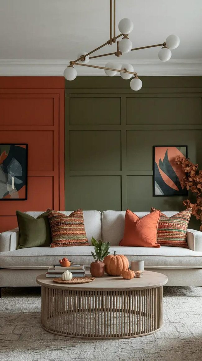 Deep Pumpkin Spice Accent Wall