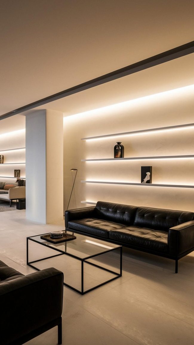 Black Frames And Floating Shelves