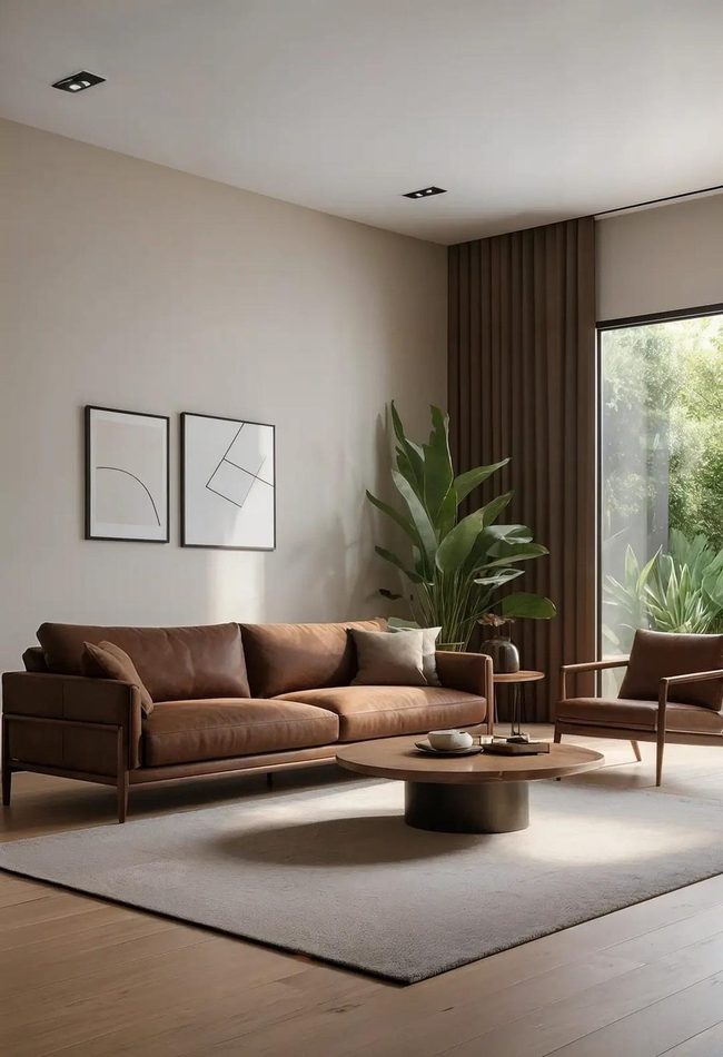 Brown Raw Wood Minimalism Modern Living