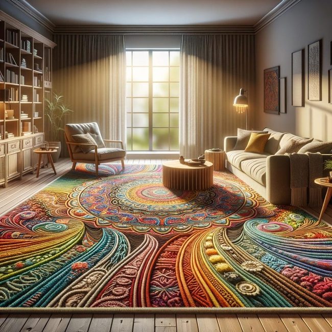 Jewel-Toned Wool Floor Carpets