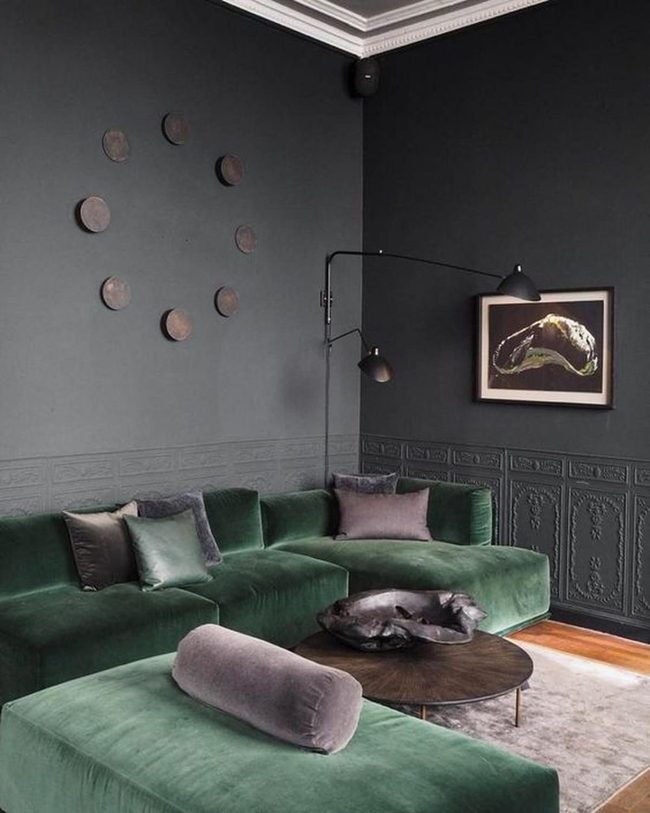 Green Velvet Meets Dark Gray
