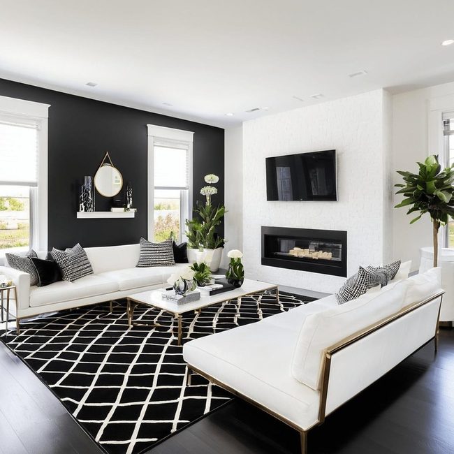 White and Black Lounge Impact