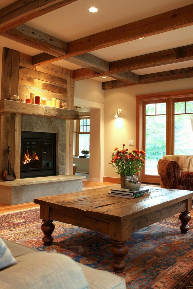 Unfinished Oak Meets Steel Structure