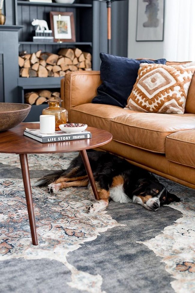 Brown Leather Sofa Living Room