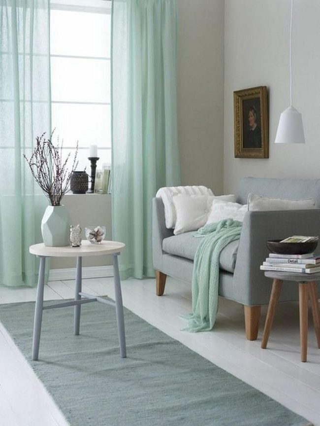 Light Green Curtains Filter Soft Sunlight