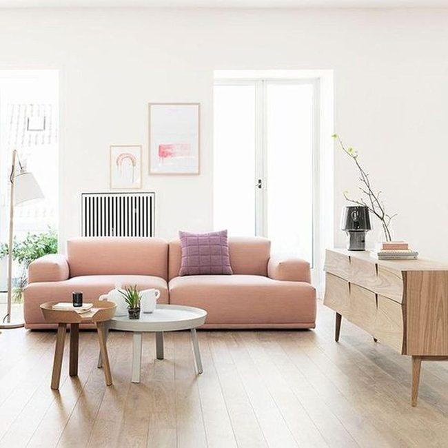 Purple Pillow Neutrals And Wood
